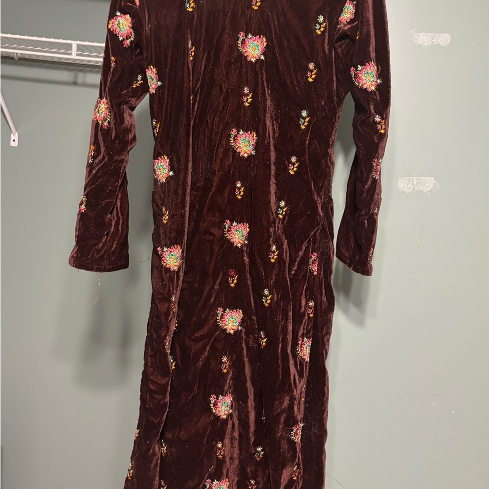 Floral Embroidered Velvet Dress shalwar khameez